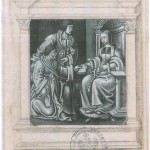 Rochefort et Lefèvre d'Etaples remetant leur livre à Louise de Savoie Petit Livrect à Sainte AnneMs Fr 4009 BNF