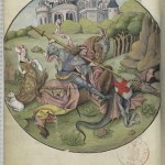 Saint Georges et le Dragon Folio 53v Heures d'Angoulême Latin 1173 BNF