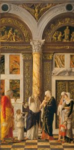 Andrea Mantegna La Circoncision Vers 1460-1464 Bois; H. : 86 cm ; L. : 43 cm Florence, Galleria degli Uffizi, inv.1890 n.910 © Paolo Nannoni, Florence Image provenant du site de l'exposition Mantegna au Louvre